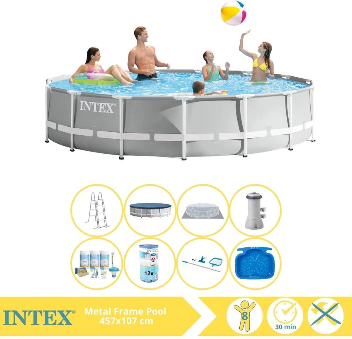 Intex Prism Frame 26724GN Opzetzwembad 457x107cm