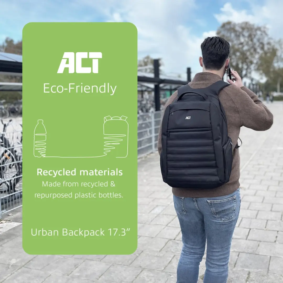 ACT Urban Rugzak 17,3" - Zwart - AC8535