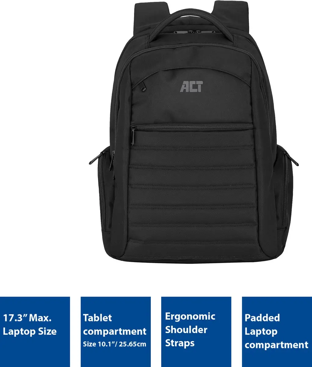 ACT Urban Rugzak 17,3" - Zwart - AC8535