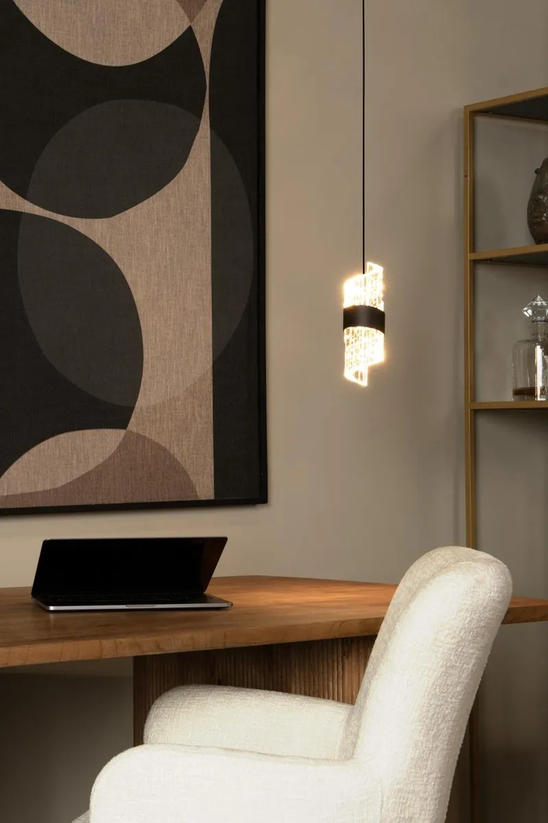 Lucide KLIGANDE - Hanglamp - Ø 13 cm - LED - 1x9W 2700K - Zwart