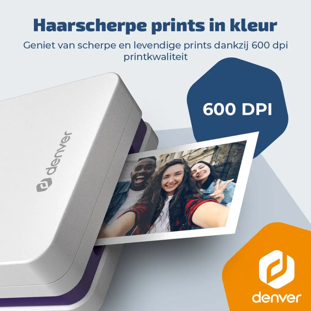 Denver Pocket Printer MCP6010 - Mobiele Fotoprinter - 20 Vellen - Wit
