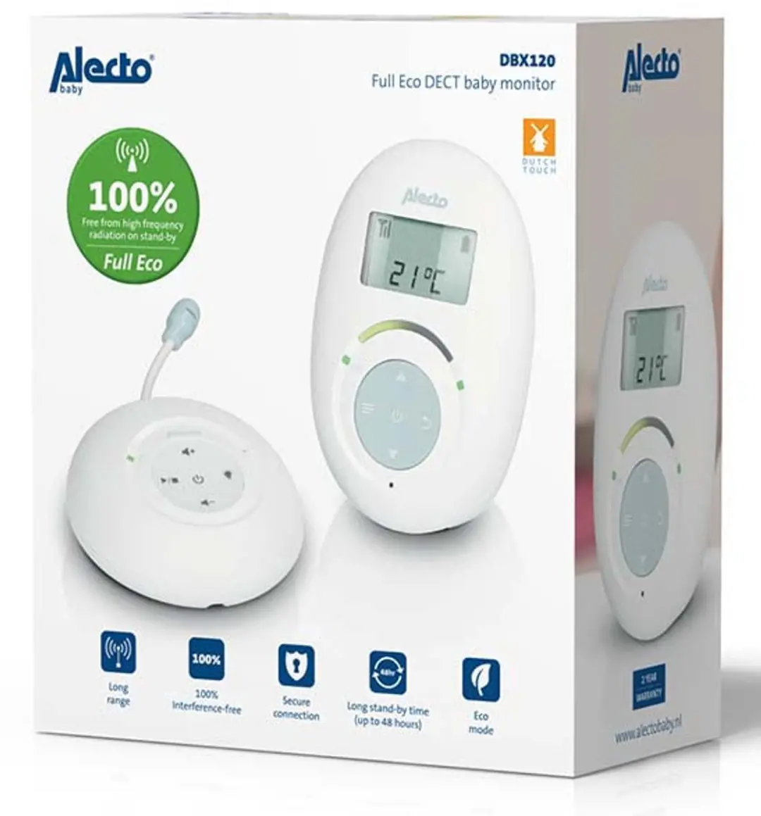 Alecto DBX120 Full Eco DECT Babyfoon - Wit