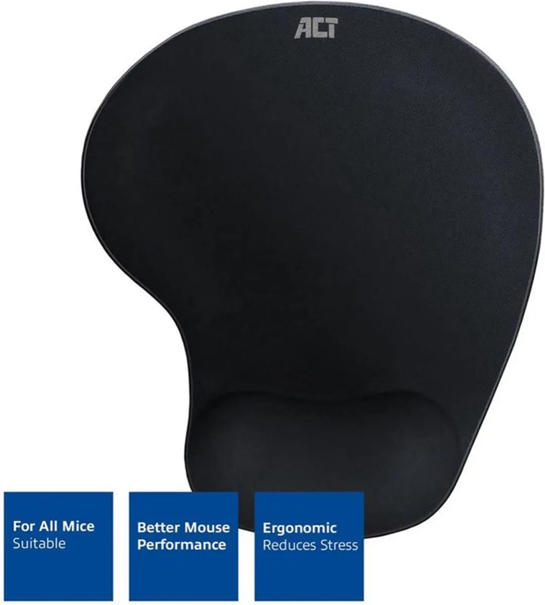 ACT Ergonomische Muismat AC8010 - Zwart