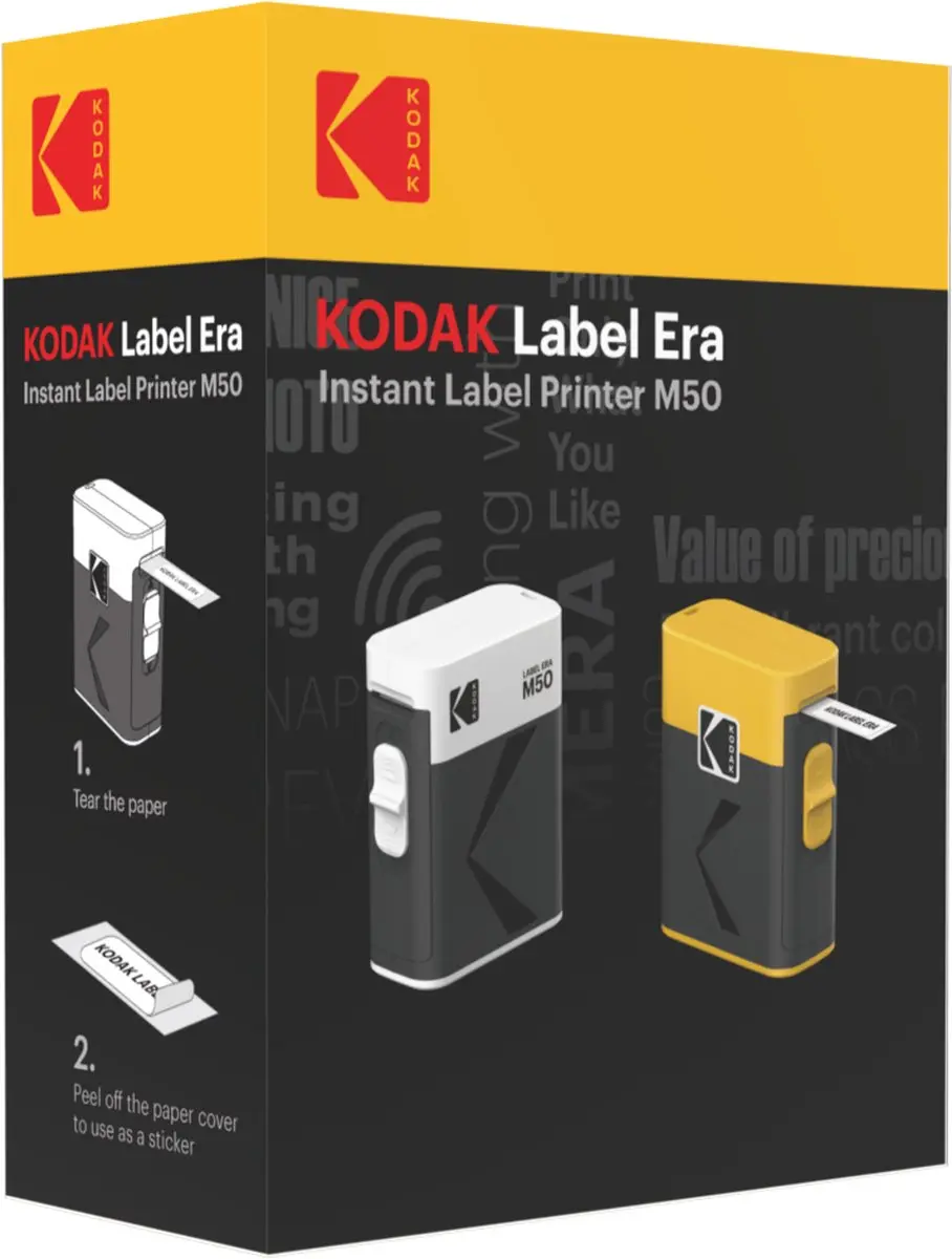 Kodak Memo Label ERA M50 Draadloze Labelprinter - Geel