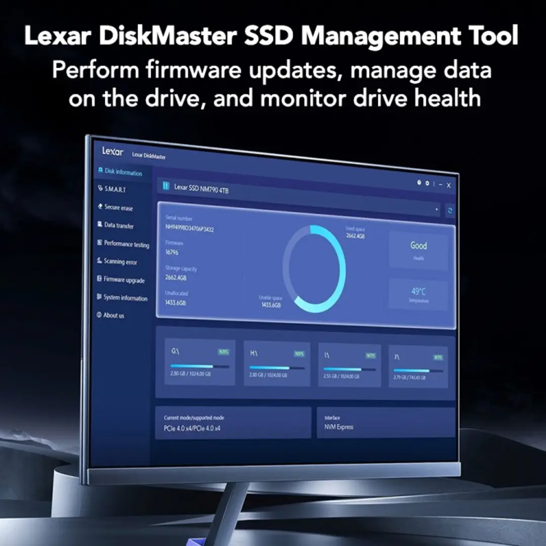 Lexar NQ780 Serie SSD 1TB - NVMe M.2 PCIe 4.0 - Zwart