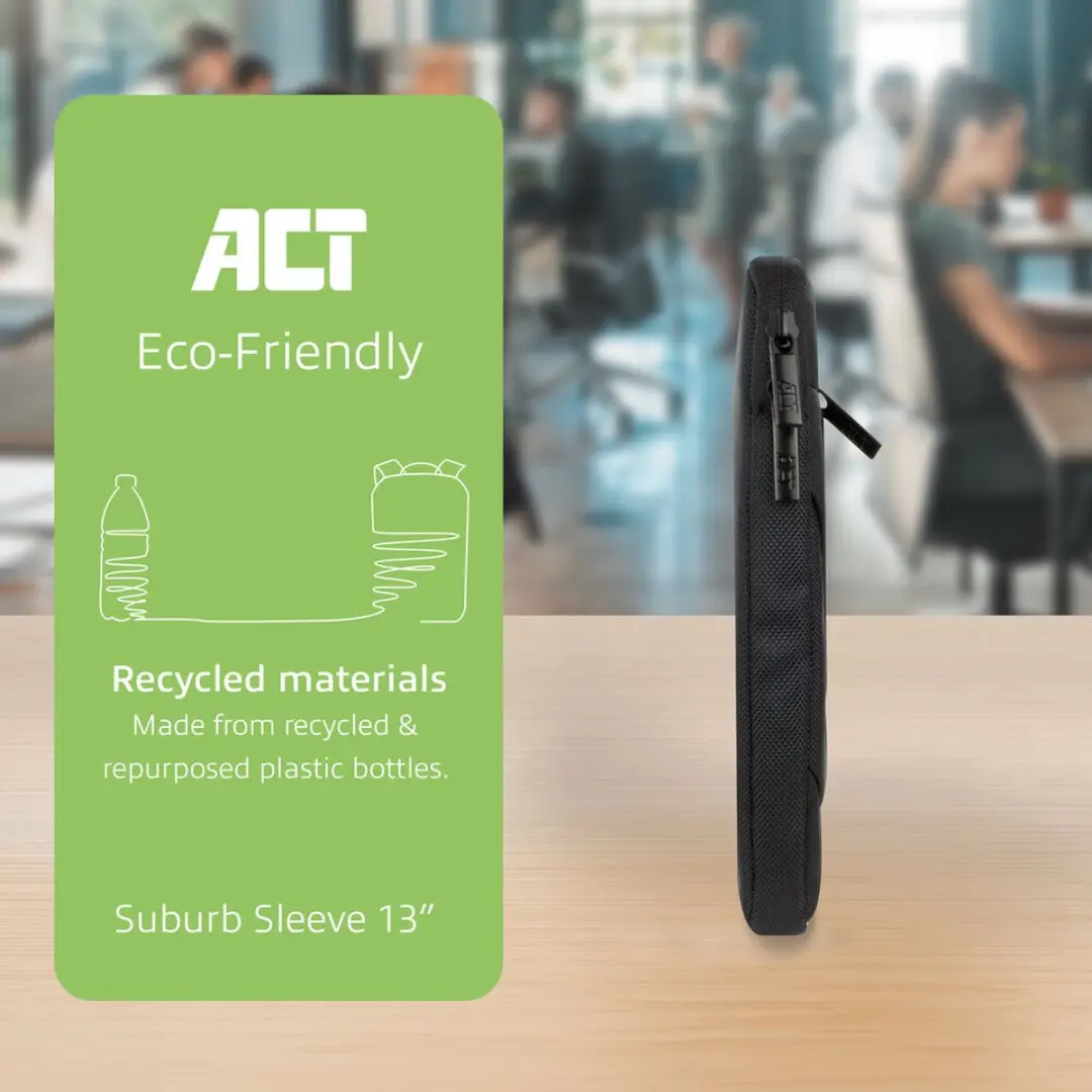ACT Suburb Laptop Sleeve AC8575 - 13,3" Zwart
