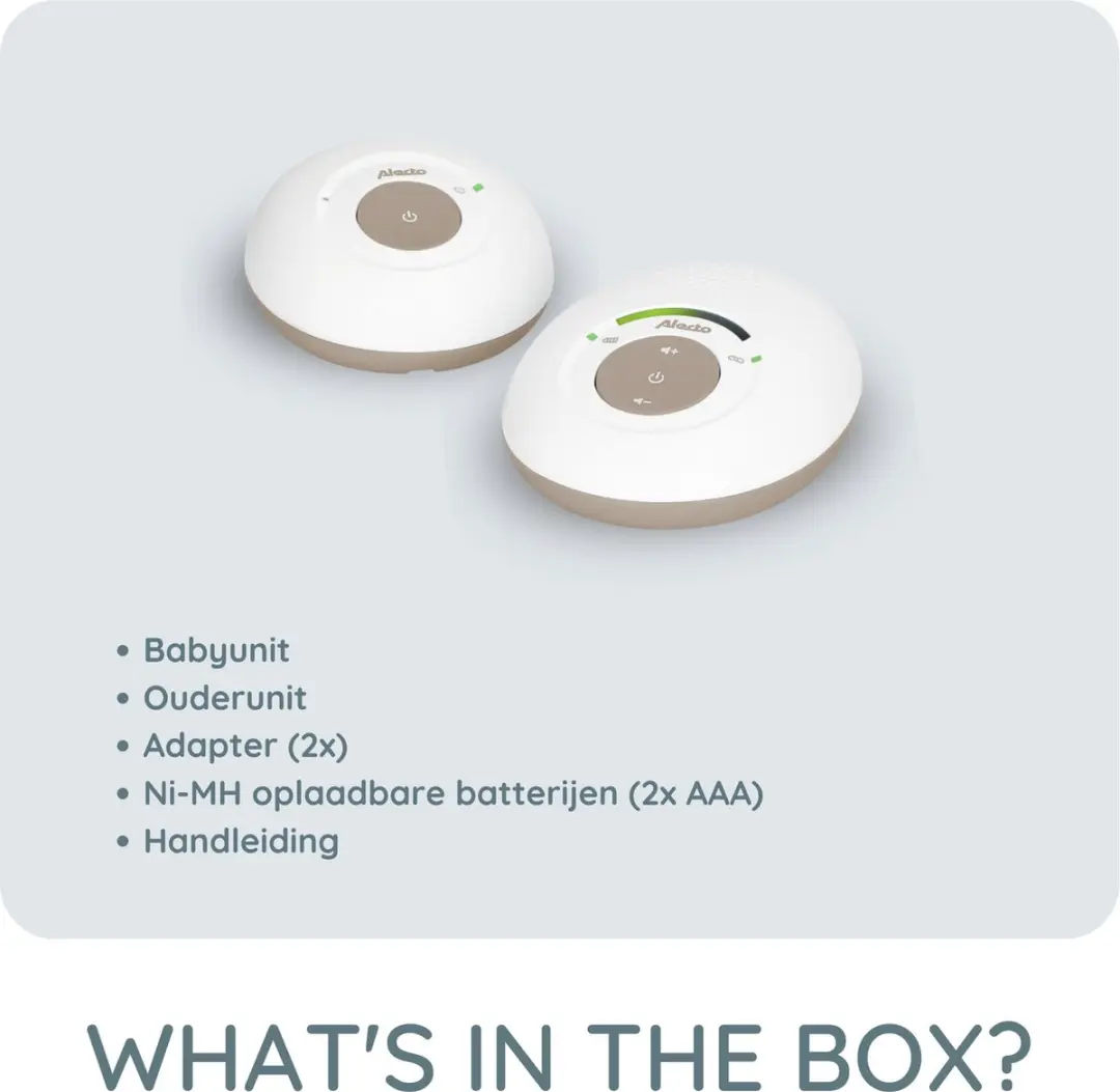 Alecto DBX110BE Full Eco DECT Babyfoon - Wit-Beige