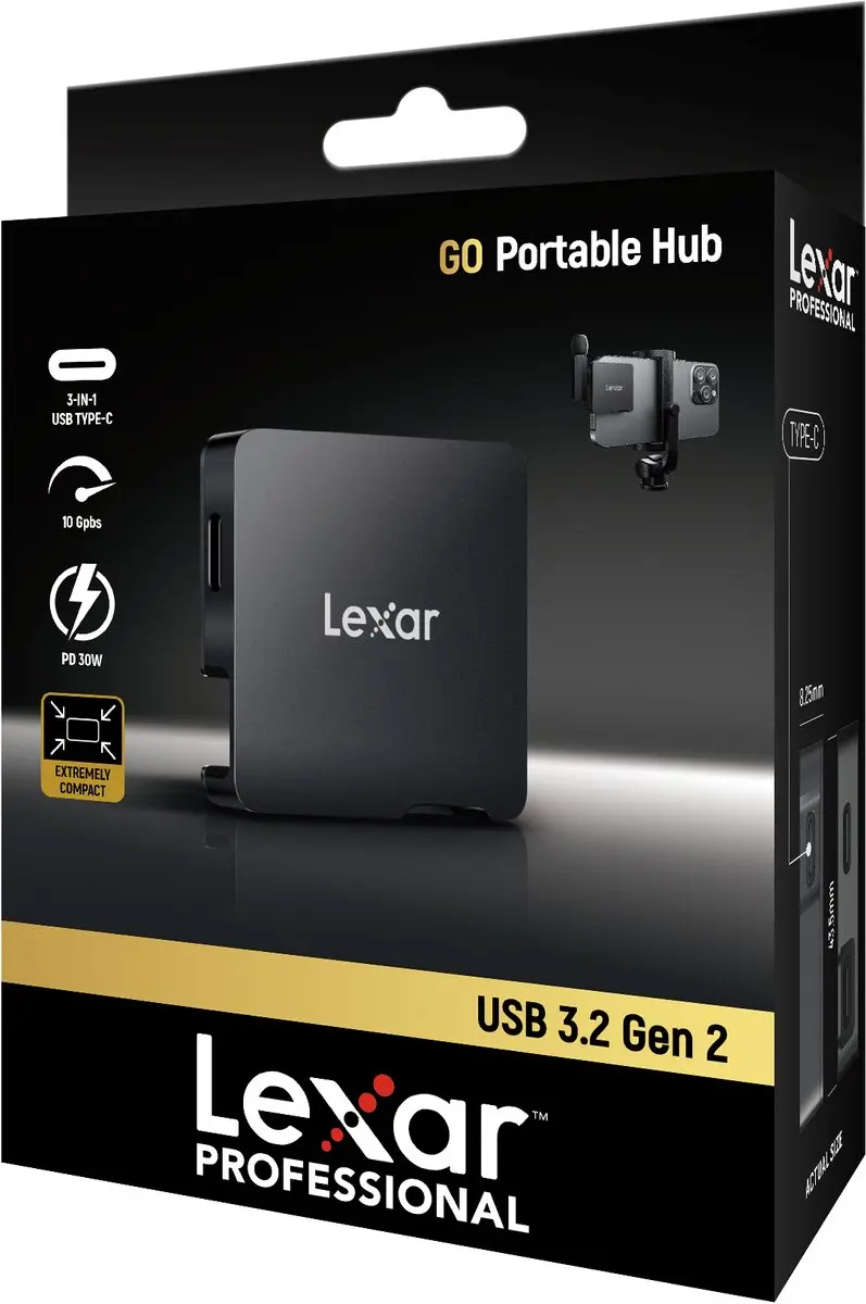 Lexar LPASL400-RNBNG USB-C Hub 4 Poorten - 10Gbps - Zwart