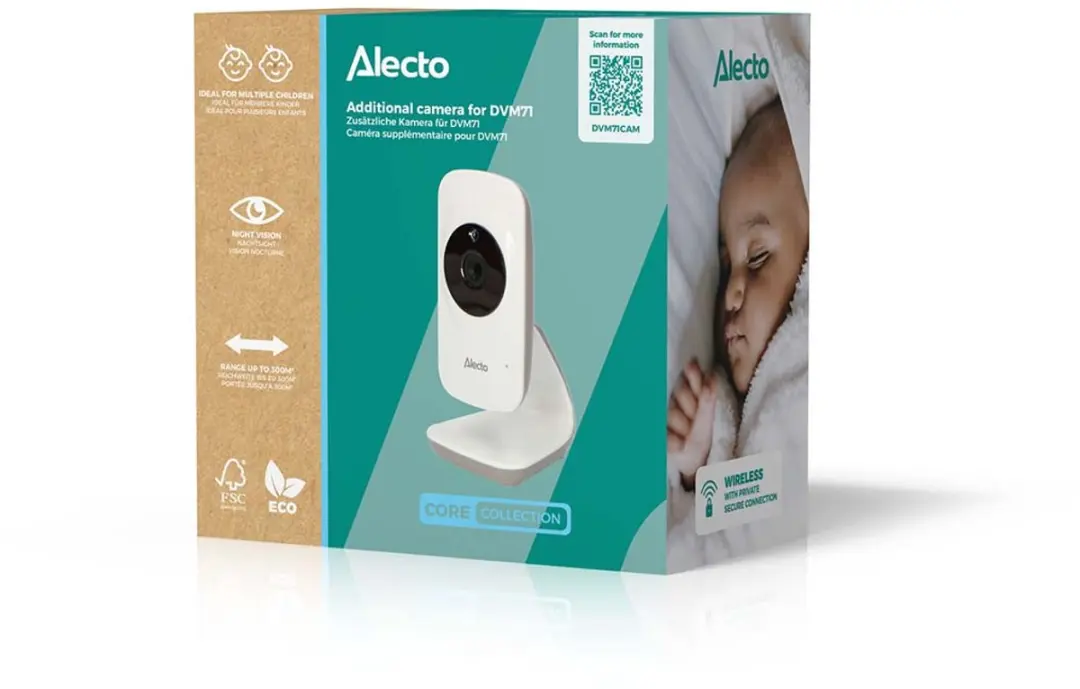 Alecto DVM71CAM Babyfoonuitbreiding - Extra Camera - Wit