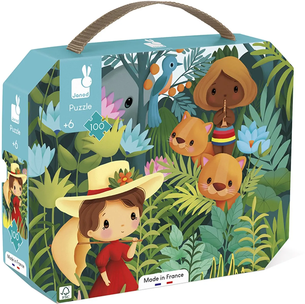 Janod Puzzel Rousseau 100 Stuks - In Koffer - 6+ - afbeelding 6 van 6