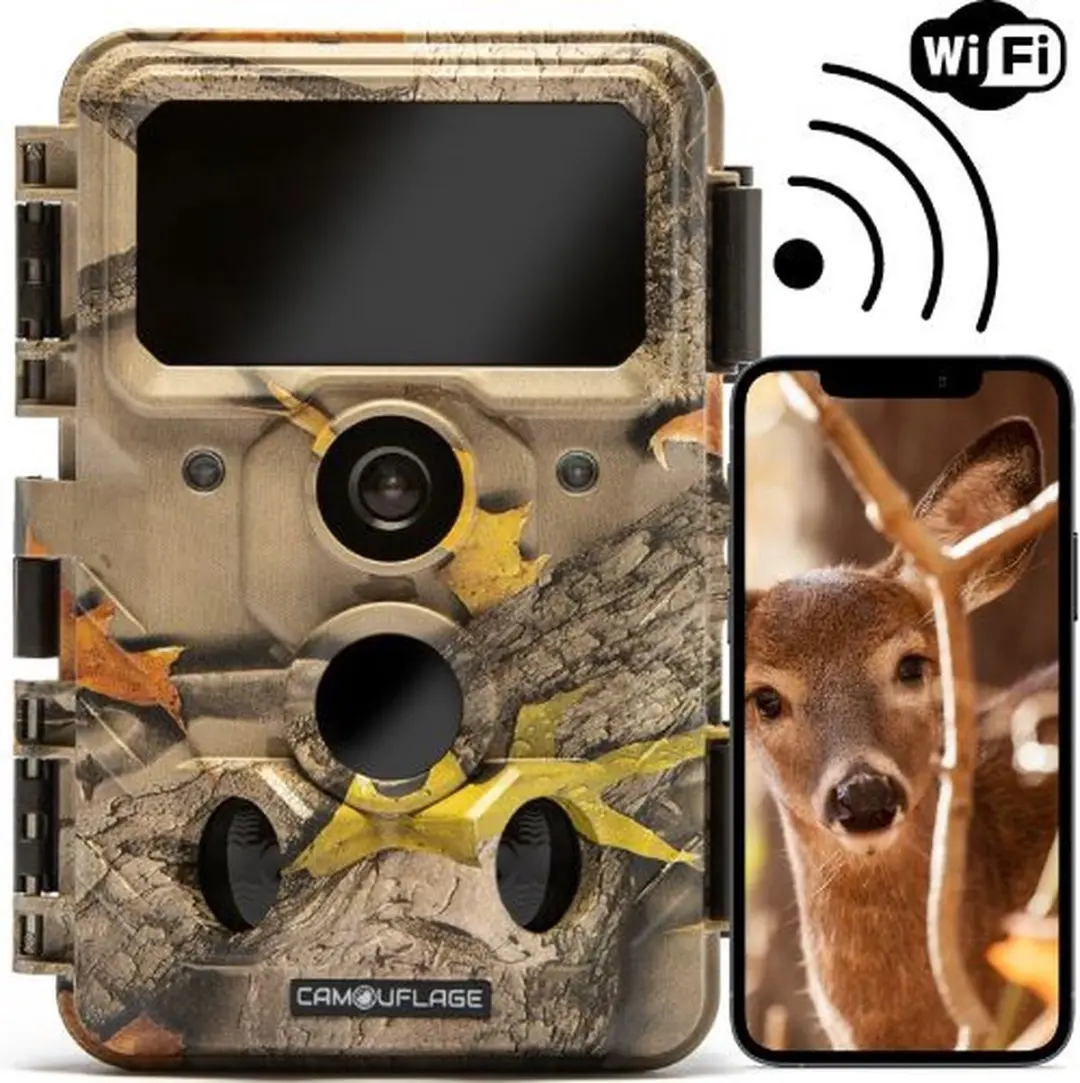 Camouflage EZ60 WiFi Wildcamera - Camouflage Geel