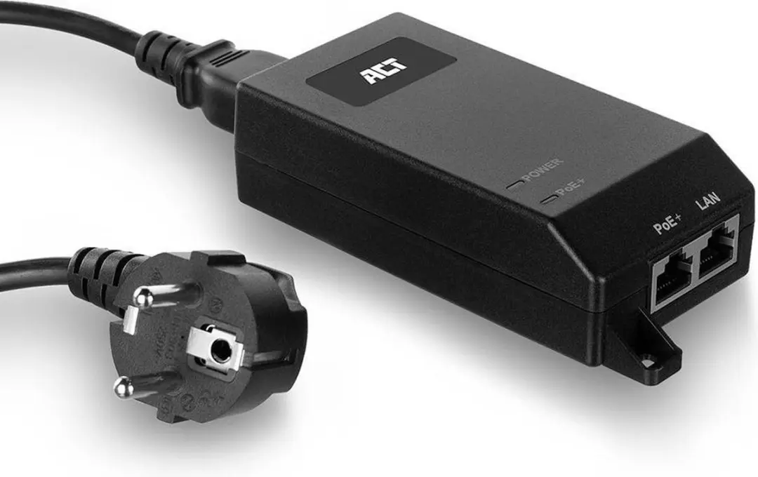 ACT AC4438 Gigabit PoE+ Injector 30W - Zwart