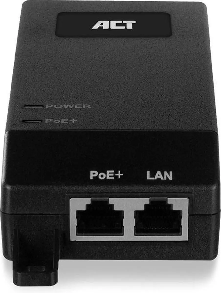 ACT AC4438 Gigabit PoE+ Injector 30W - Zwart