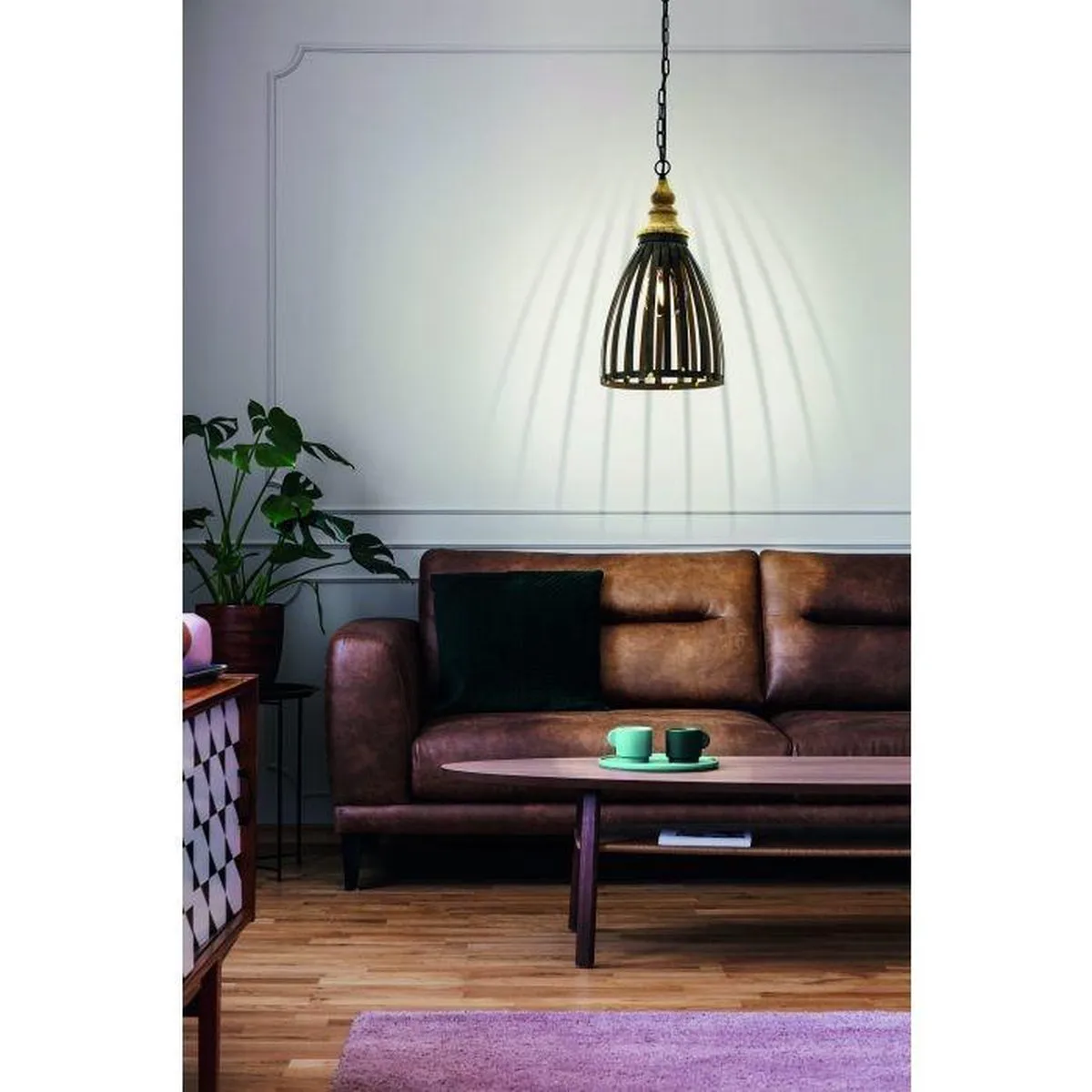 Eglo Oldcastle Hanglamp - Metaal/Hout Ø23cm