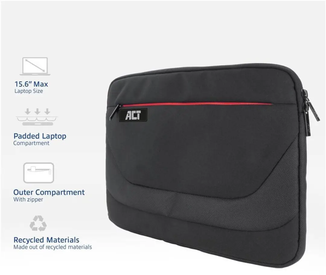 ACT Suburb Laptop Sleeve AC8555 - 15,6" - Zwart