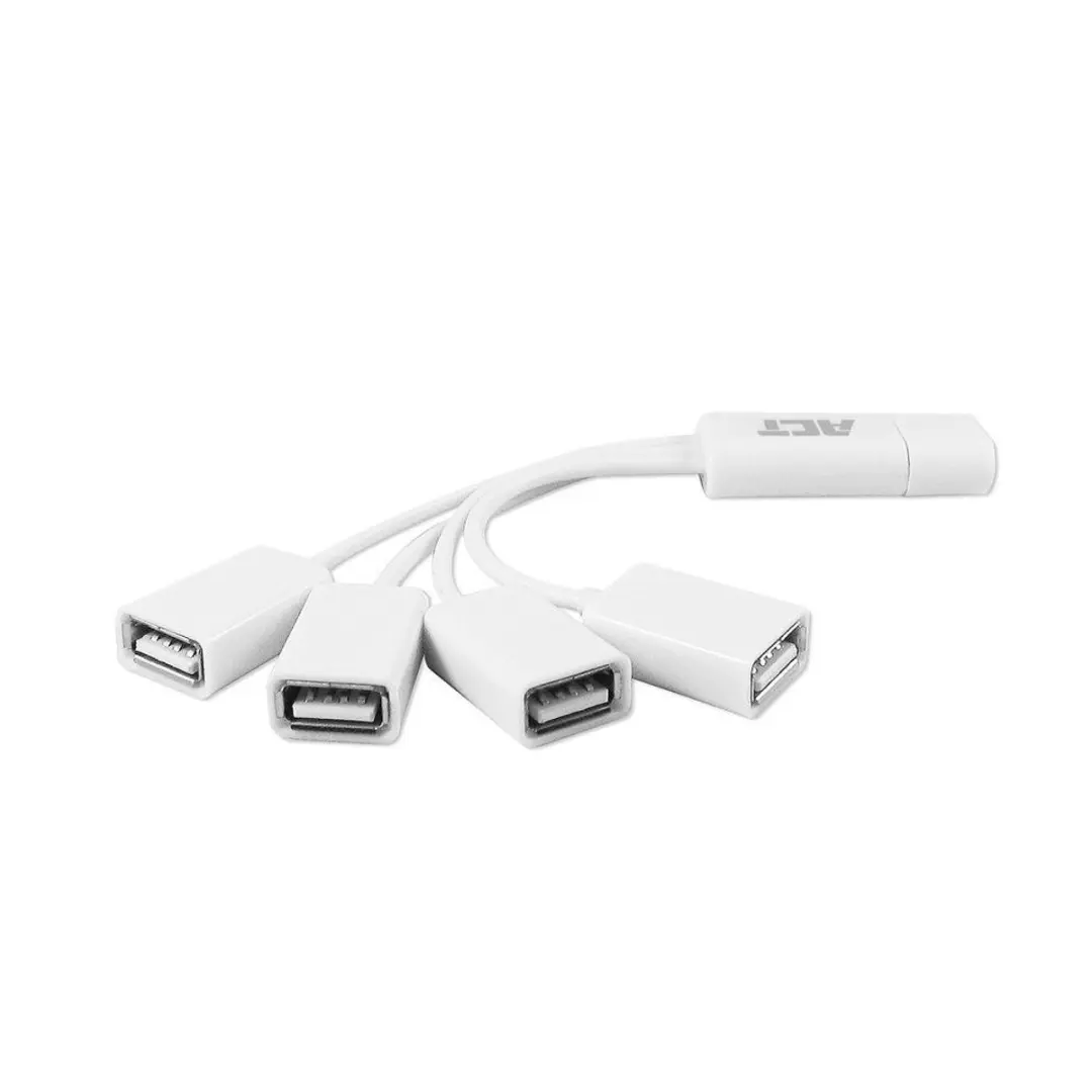 ACT AC6210 USB Hub 4 Poorten - Wit