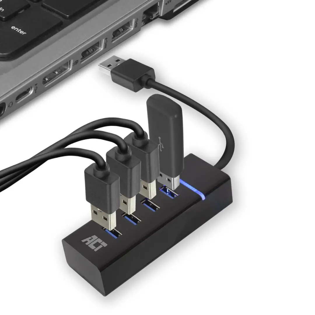 ACT USB Hub 3.0 AC6300 - 4 Poorten - Zwart