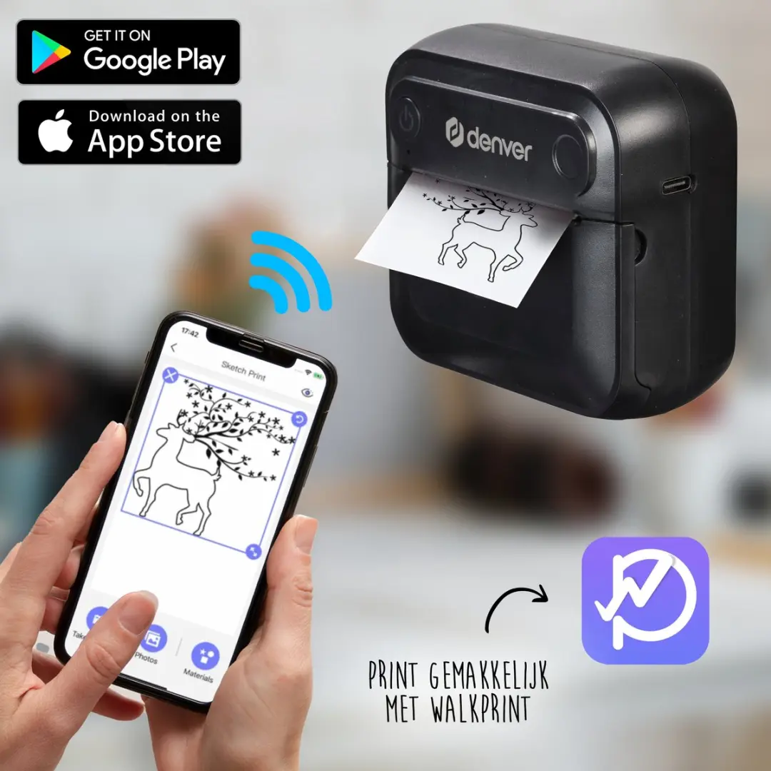 Denver MBP32B Mini Pocket Printer - Zwart