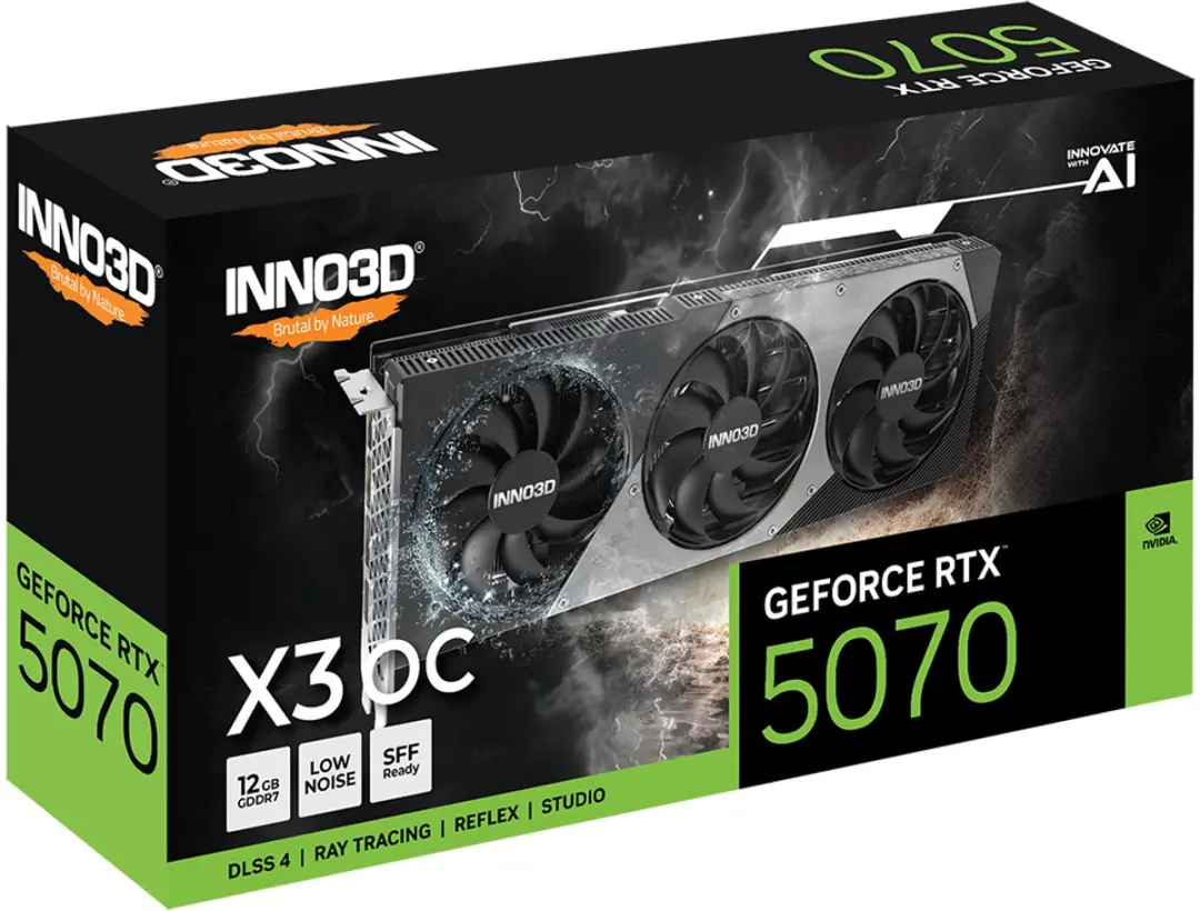 INNO3D GeForce RTX 5070 X3 OC Videokaart 12GB - N50703-12D7X-195064L