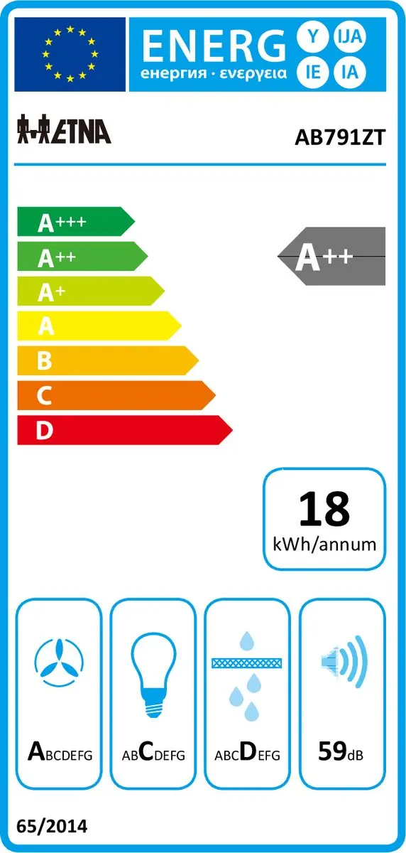 Etna AB791ZT Schouwkap 90cm - Matzwart - A++