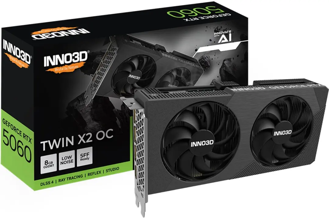 INNO3D RTX 5060 Twin X2 OC 8GB Videokaart - 3840 Cores