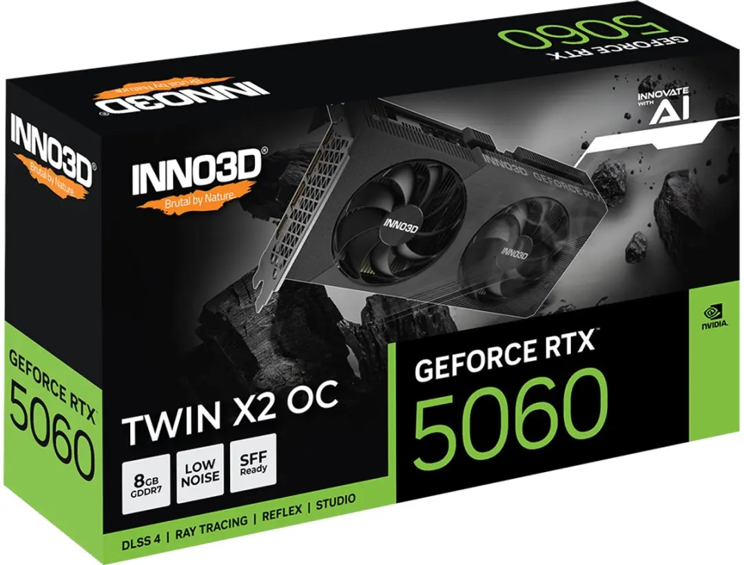 INNO3D RTX 5060 Twin X2 OC 8GB Videokaart - 3840 Cores