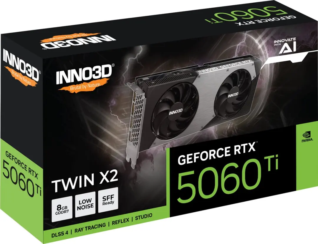 INNO3D GeForce RTX 5060 Ti TWIN X2 Videokaart 8GB GDDR7