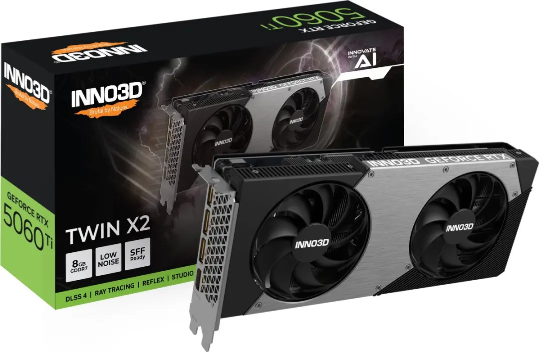 INNO3D GeForce RTX 5060 Ti TWIN X2 Videokaart 8GB GDDR7