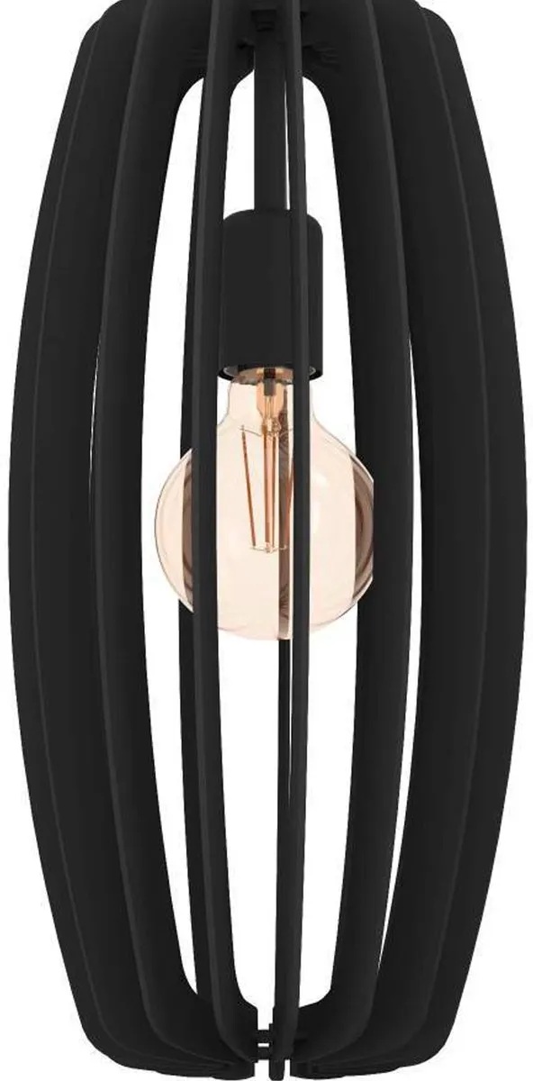 Eglo Bajazzara Hanglamp E27 - Staal/Hout - Zwart