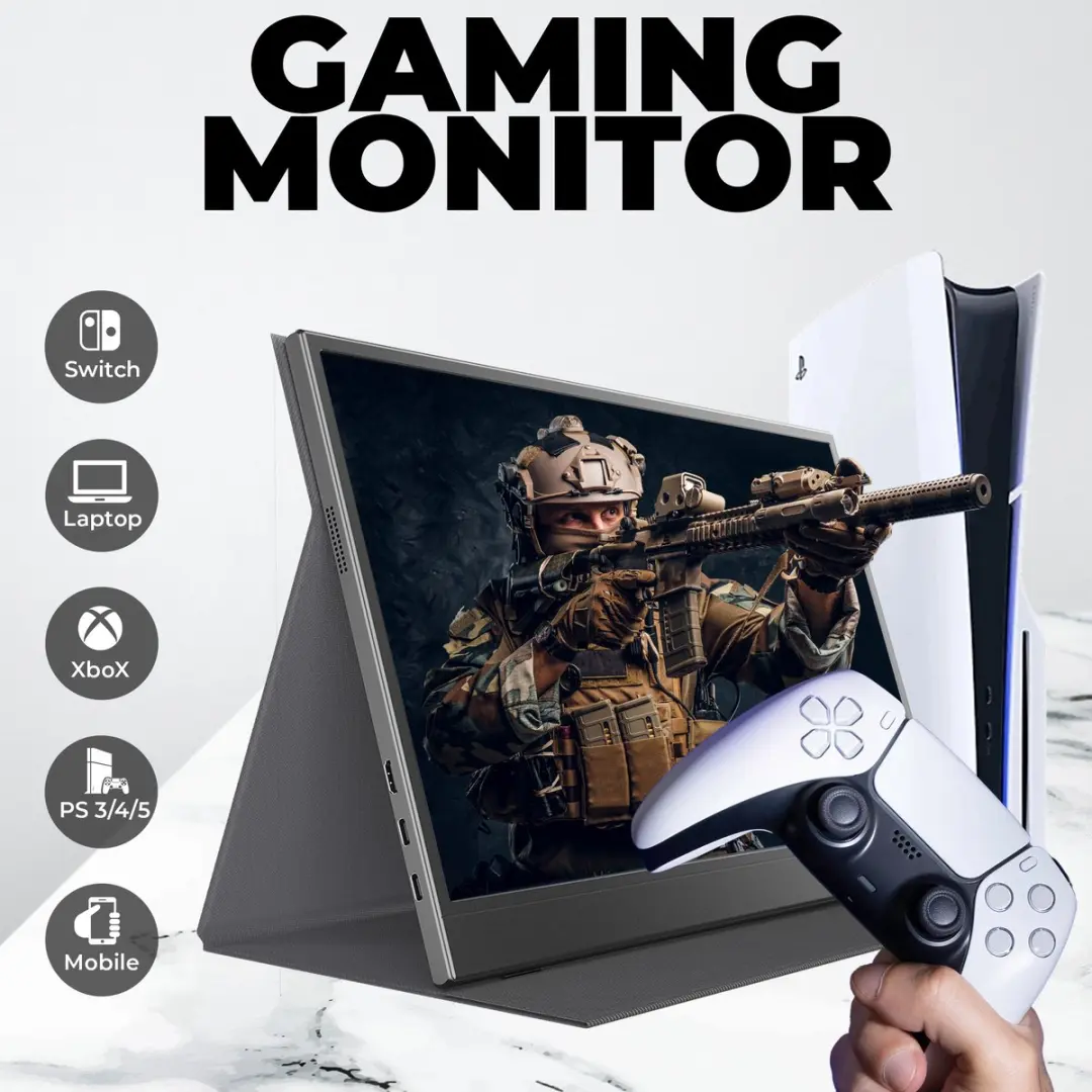 Denver PMO15604 Draagbare Monitor 15.6" Full HD - Lederen Hoes - afbeelding 6 van 6