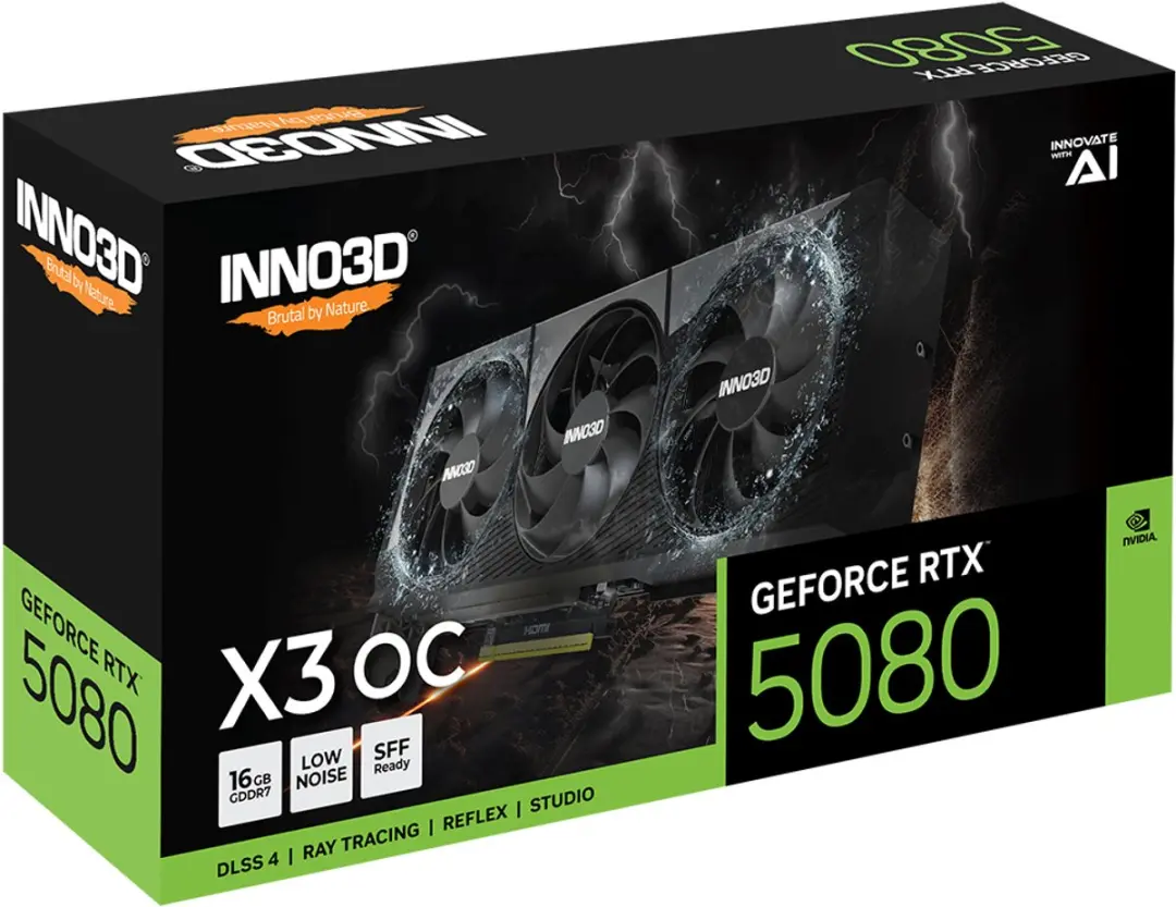 INNO3D GeForce RTX 5080 X3 OC Videokaart 16GB GDDR7