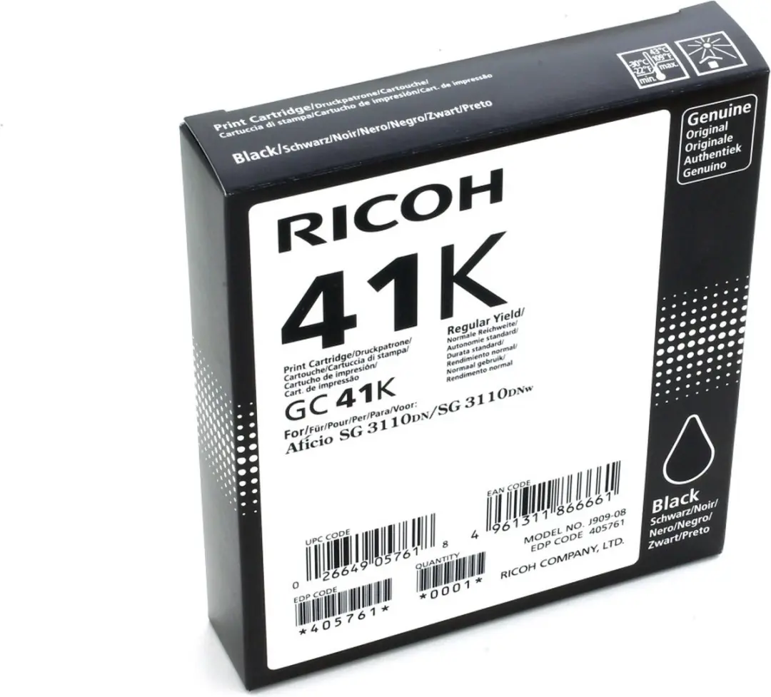 Ricoh GC41 Zwart Inktcartridge - 2500 pagina's