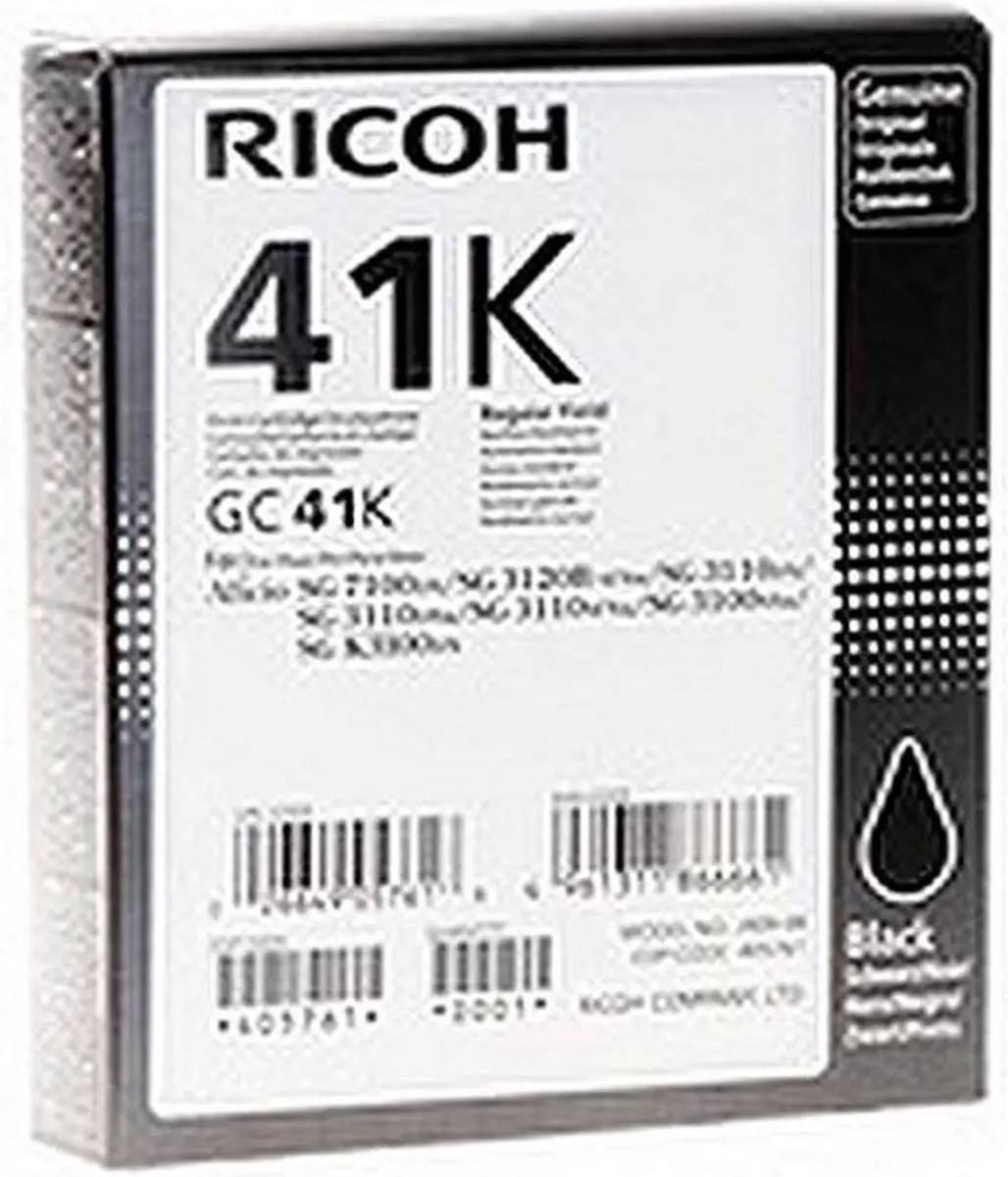 Ricoh GC41 Zwart Inktcartridge - 2500 pagina's - afbeelding 6 van 6