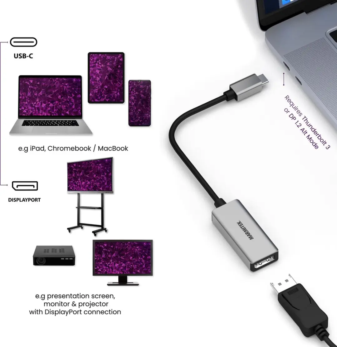 Marmitek Connect 25008371 USB-C naar DisplayPort Adapter