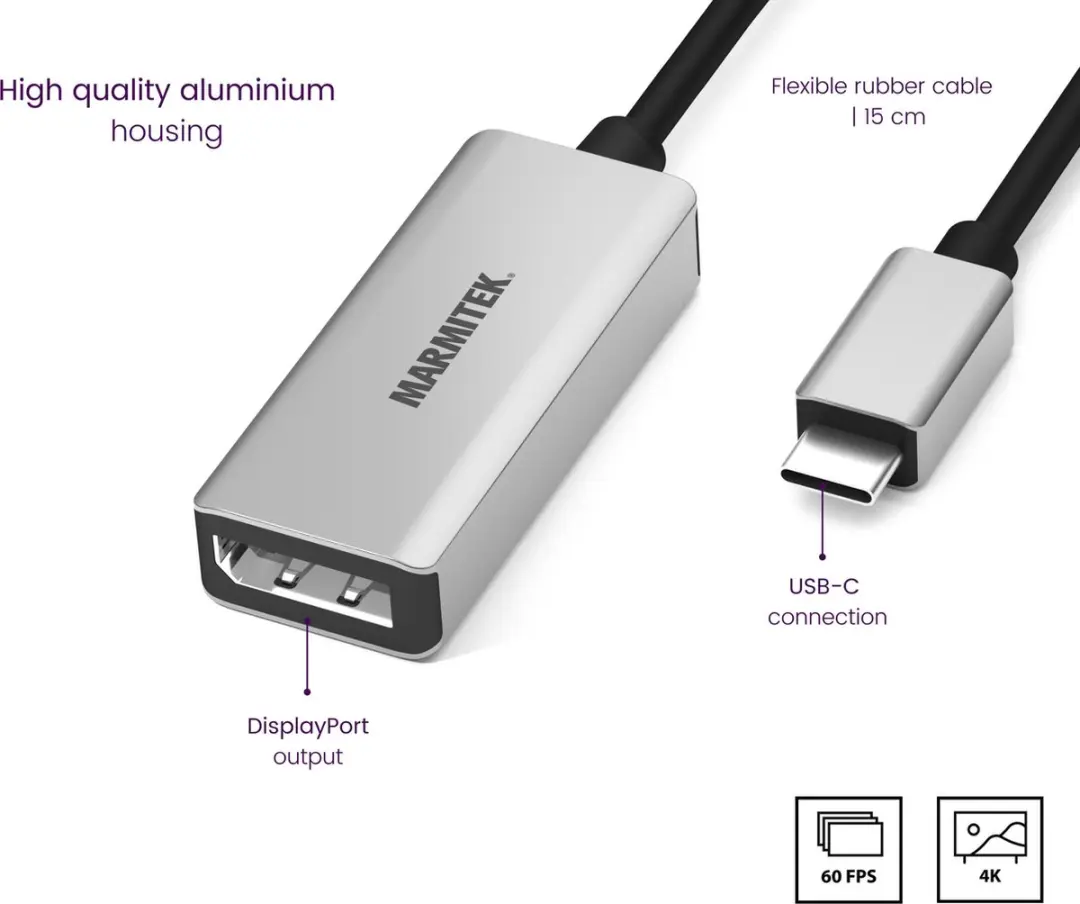Marmitek Connect 25008371 USB-C naar DisplayPort Adapter