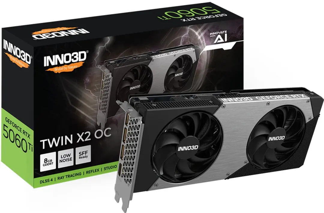 INNO3D GeForce RTX 5060 Ti TWIN X2 OC Videokaart 8GB GDDR7