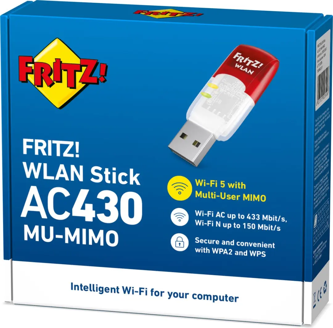 FRITZ! WLAN Stick AC 430 - USB WiFi-adapter - Rood/Wit