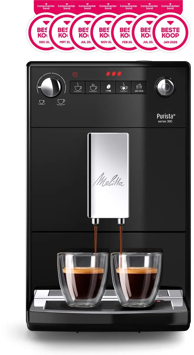 Melitta Purista F230-102 Volautomatische Espressomachine - Zwart