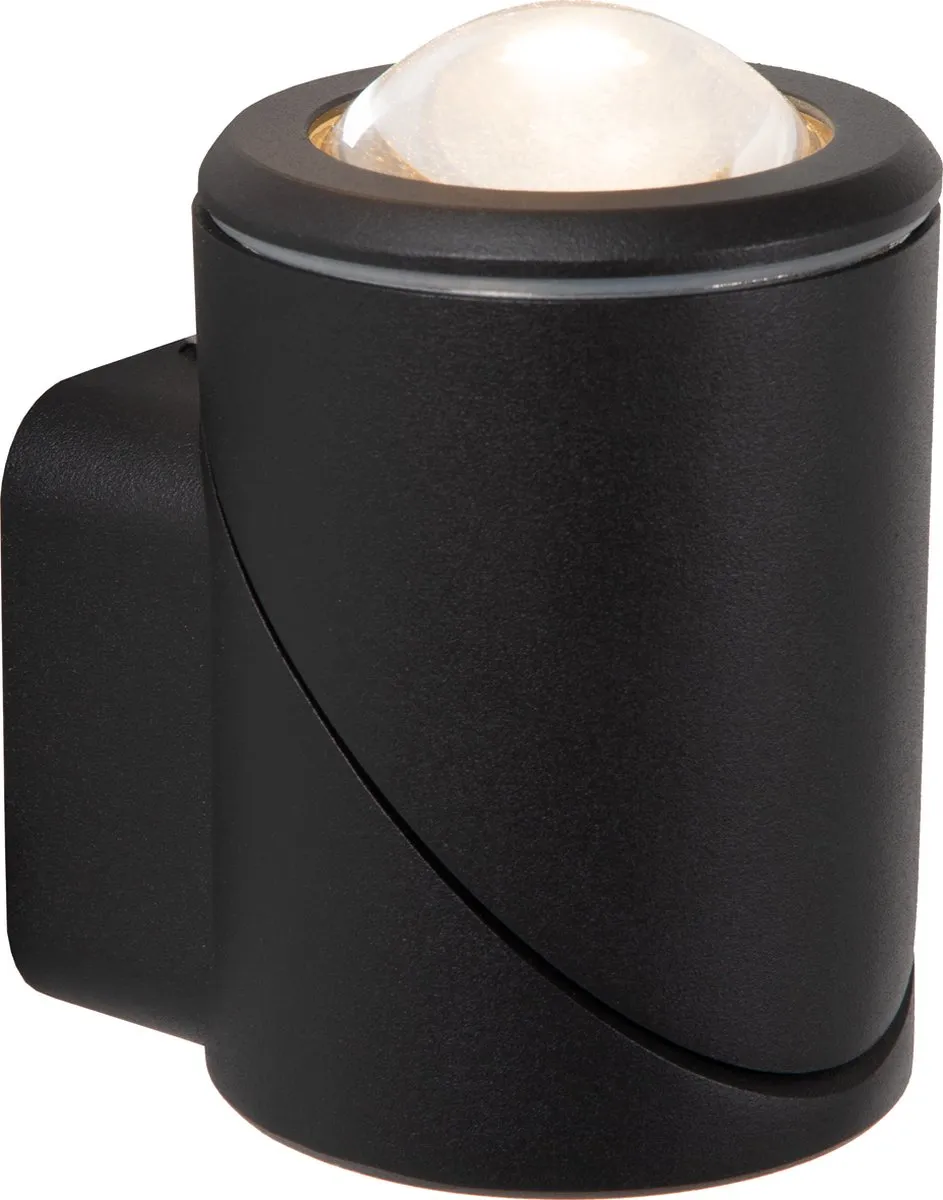 Lucide ERIN Wandspot LED 5W 2700K - IP65 Zwart