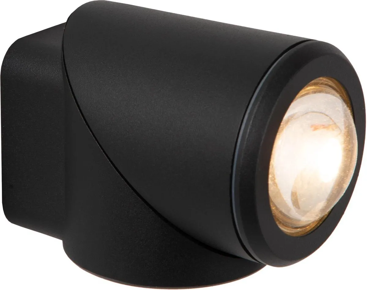 Lucide ERIN Wandspot LED 5W 2700K - IP65 Zwart