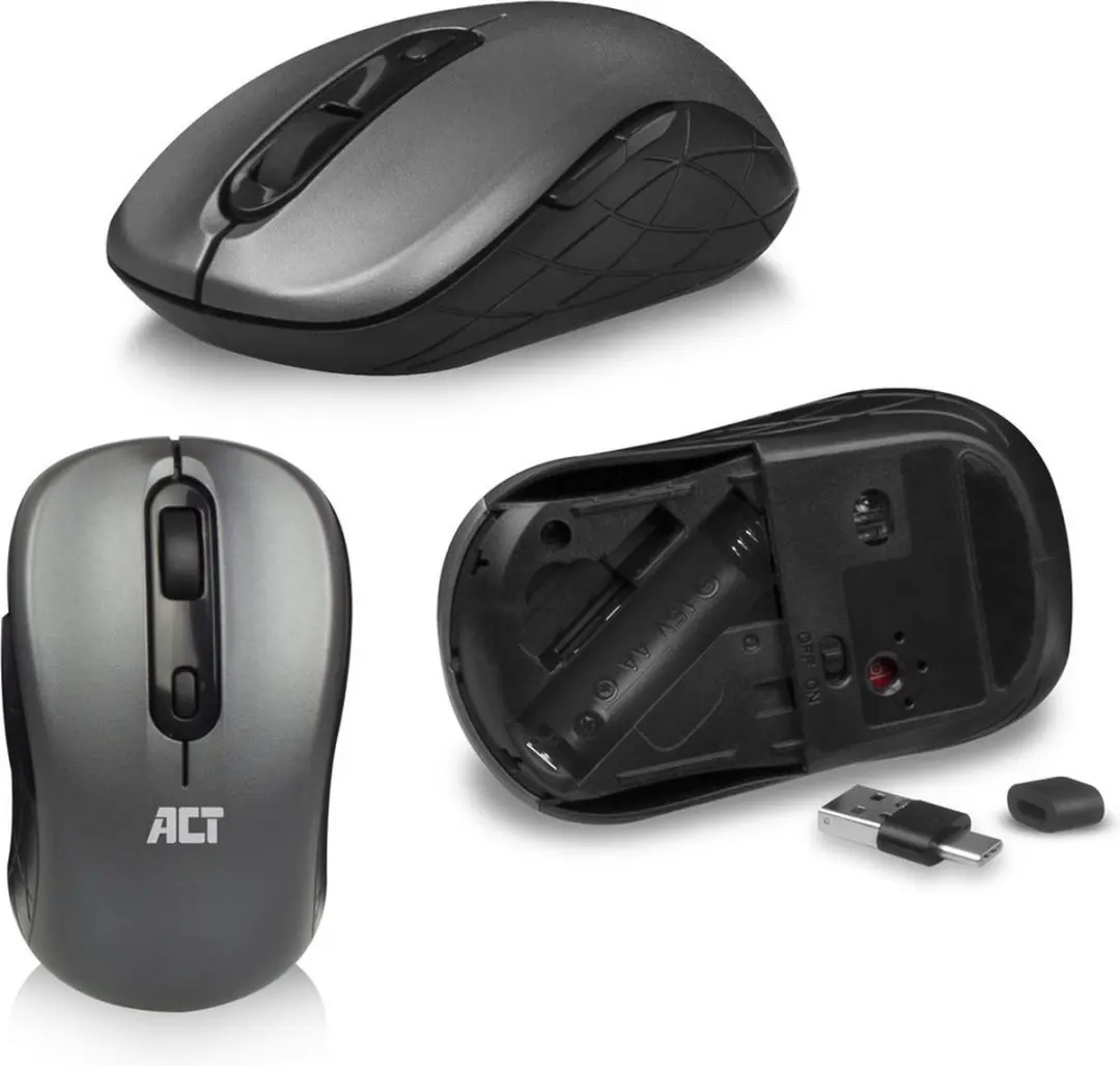 ACT AC5710 Draadloze Multimedia Set - Toetsenbord & Muis - Grijs/Zwart