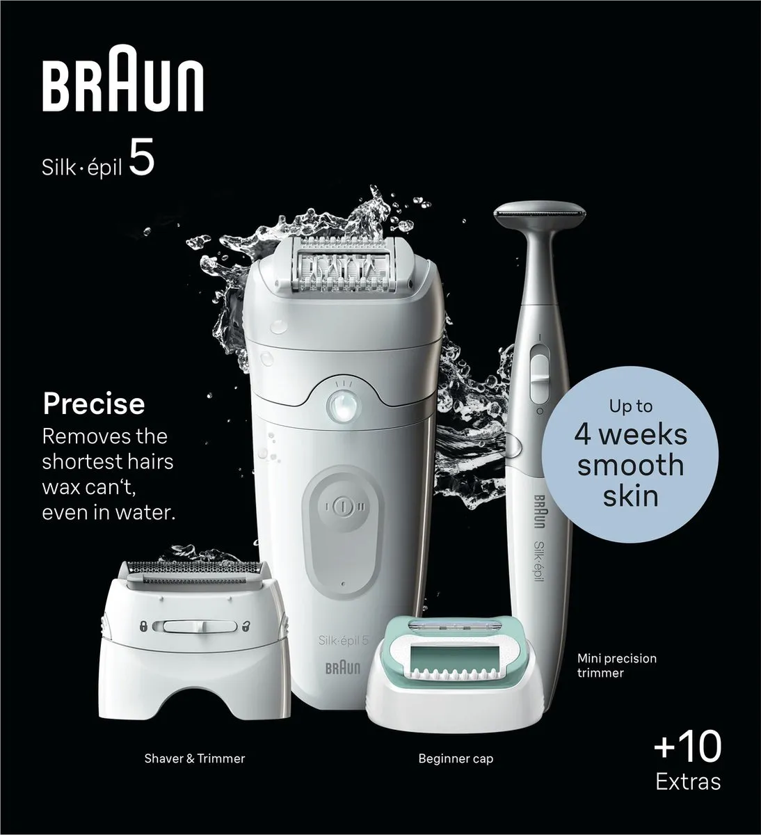 Braun Silk·épil 5 5-251 Epilator - 8 Opzetstukken - Wit/grijs