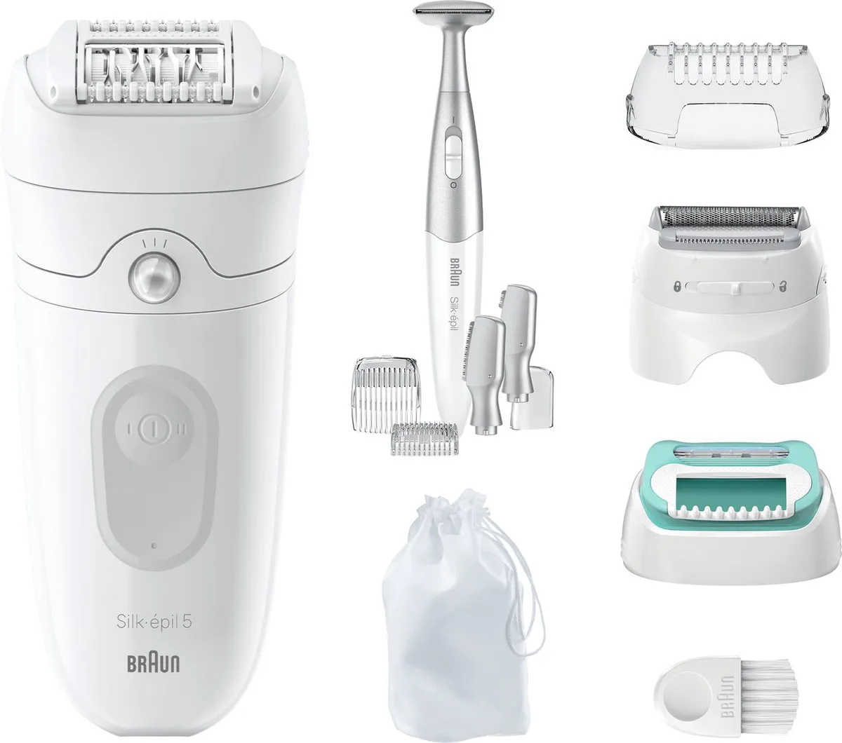 Braun Silk·épil 5 5-251 Epilator - 8 Opzetstukken - Wit/grijs
