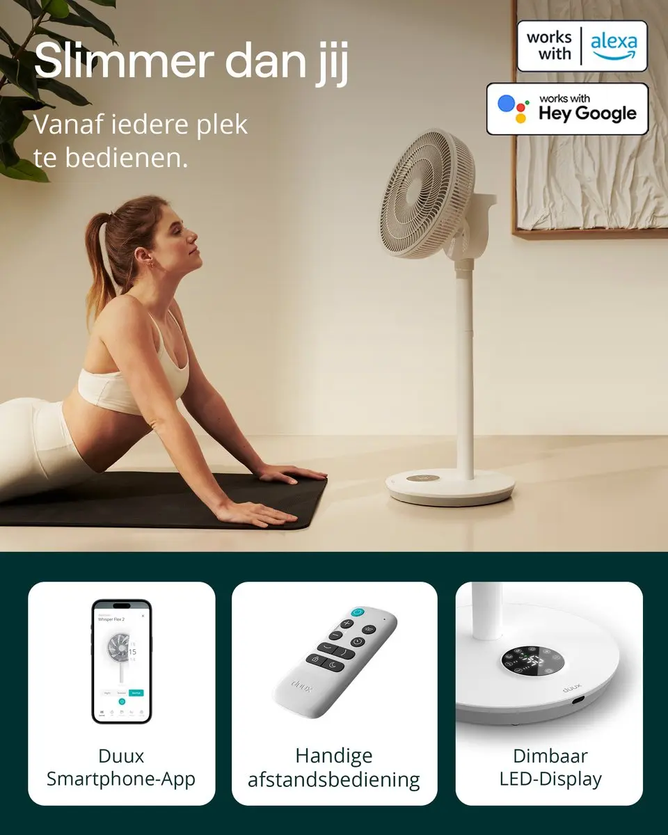 Duux Whisper Flex 2 Smart Statiefventilator 21.5W - Wit
