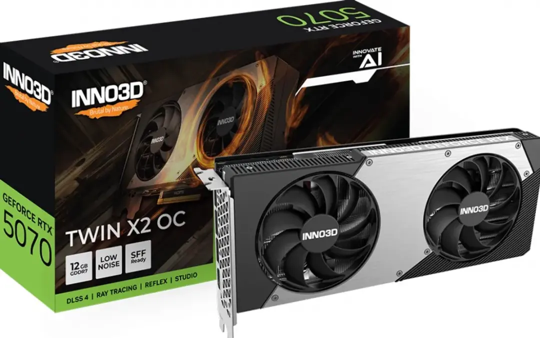 INNO3D NVIDIA GeForce RTX 5070 TWIN X2 OC Videokaart 12GB GDDR7