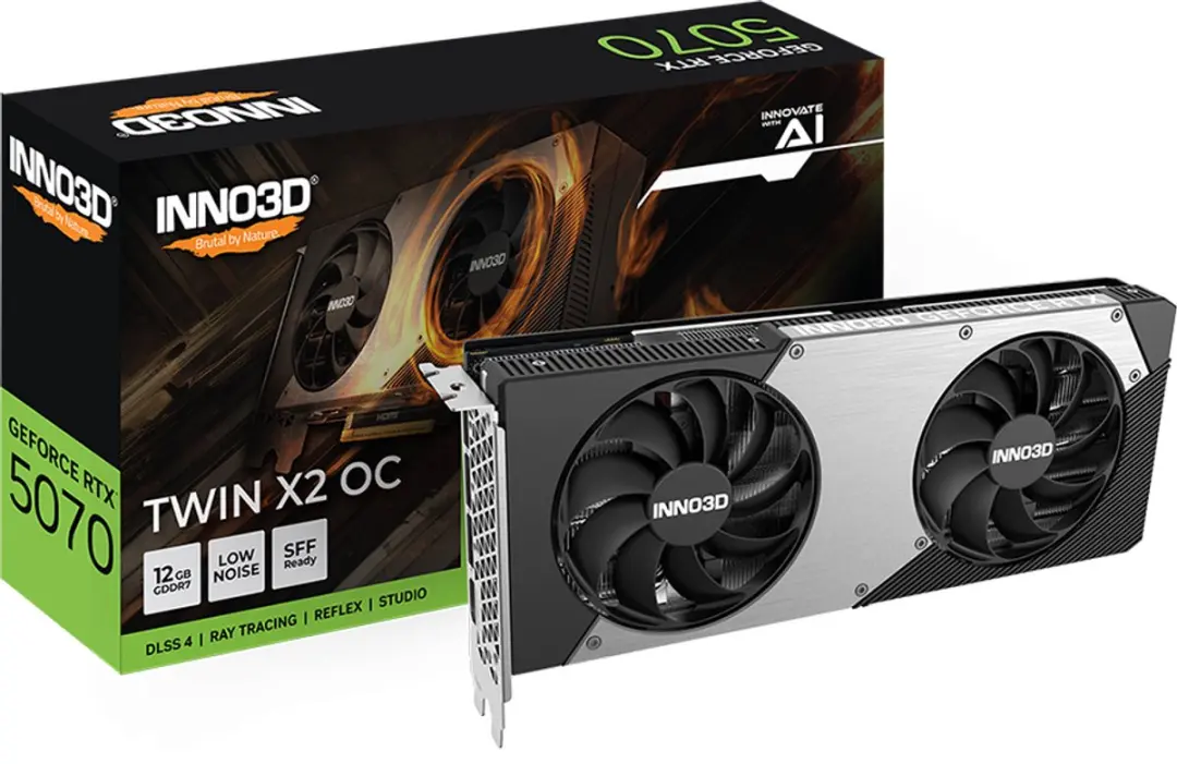 INNO3D NVIDIA GeForce RTX 5070 TWIN X2 OC Videokaart 12GB GDDR7