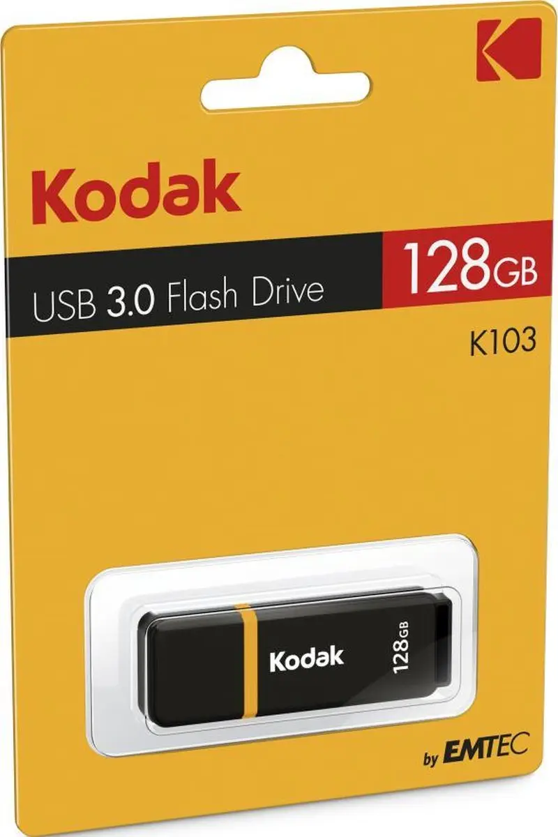 Kodak Classic K103 EKMMD128GK103 USB Stick 128GB - Zwart/Geel