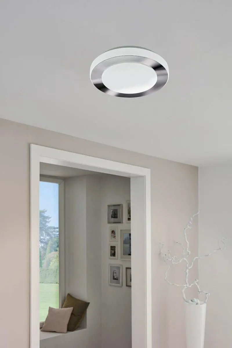 Eglo Batholino Led Carpi Wandlamp Ø30cm - Wit/Chroom - afbeelding 6 van 6