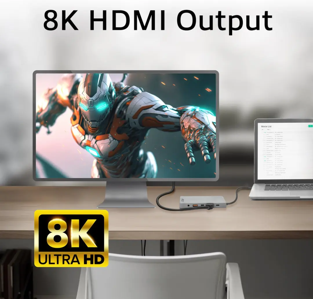 ACT AC7095 USB-C Dockingstation 4K/8K - Grijs