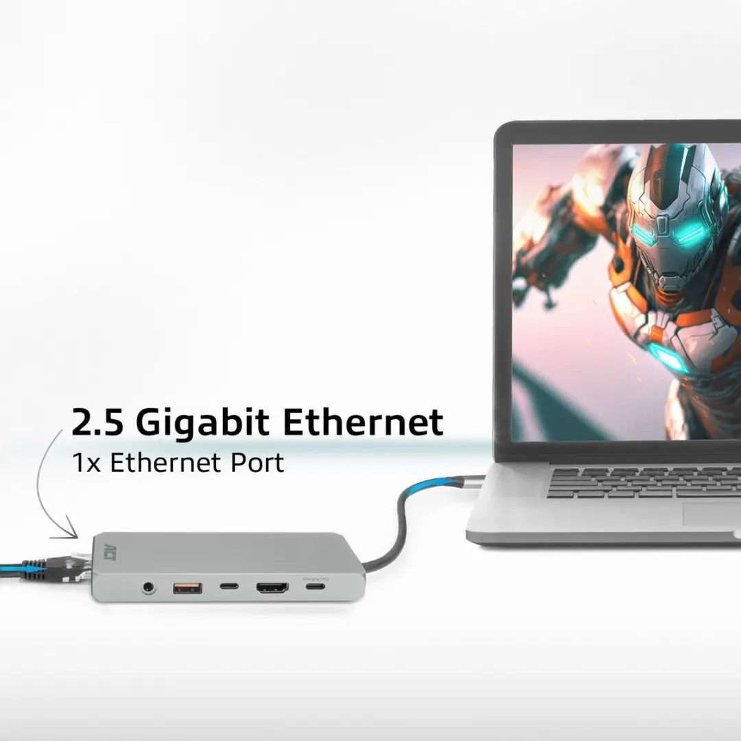 ACT AC7095 USB-C Dockingstation 4K/8K - Grijs